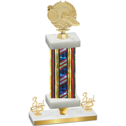 Premium Single Flag USA Third Place Running Trophy