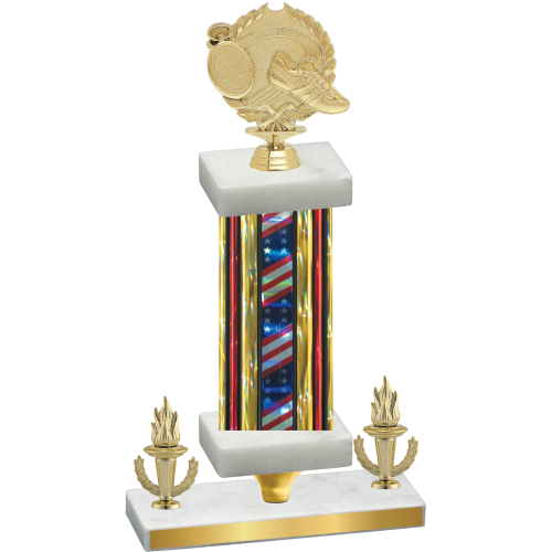 Premium Single Flag USA Victory Running Trophy