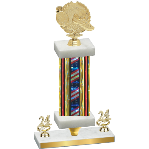 Premium Single Flag USA Year Running Trophy