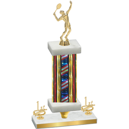 Premium Single Flag USA First Place Tennis Trophy