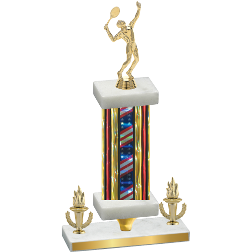 Premium Single Flag USA Victory Tennis Trophy