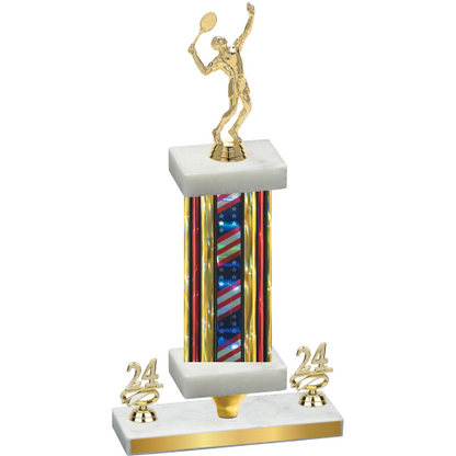 Premium Single Flag USA Year Tennis Trophy