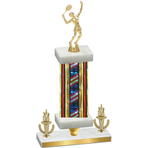 Premium Single Flag USA Victory Tennis Trophy