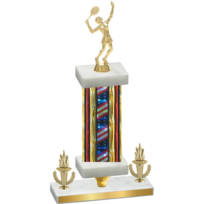 Premium Single Flag USA Victory Tennis Trophy