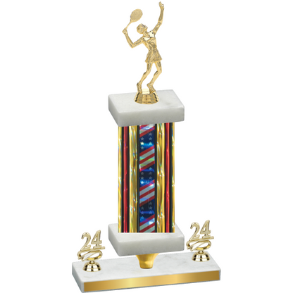 Premium Single Flag USA Year Tennis Trophy
