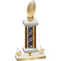 Premium Single Flag USA First Place Football Trophy