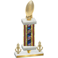 Premium Single Flag USA Victory Football Trophy