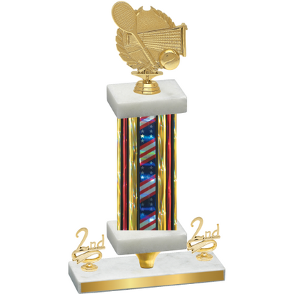 Premium Single Flag USA Second Place Tennis Trophy