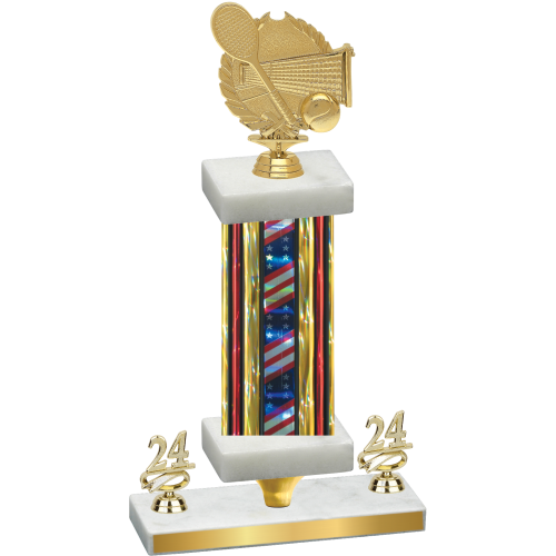 Premium Single Flag USA Year Tennis Trophy