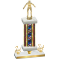 Premium Single Flag USA Second Place Wrestling Trophy