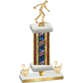 Premium Single Flag USA Second Place Bowling Trophy