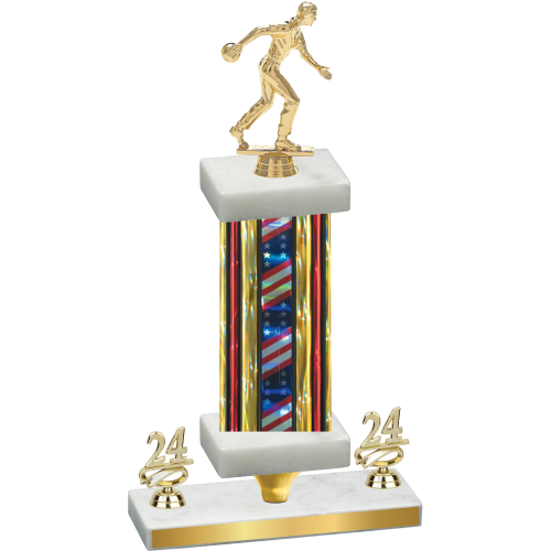 Premium Single Flag USA Year Bowling Trophy
