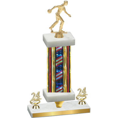 Premium Single Flag USA Year Bowling Trophy