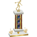 Premium Single Flag USA First Place Bowling Trophy