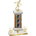 Premium Single Flag USA Second Place Bowling Trophy