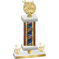 Premium Single Flag USA Second Place Bowling Trophy