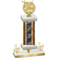 Premium Single Flag USA Third Place Bowling Trophy
