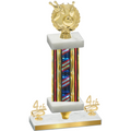 Premium Single Flag USA Fourth Place Bowling Trophy