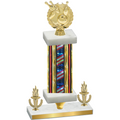 Premium Single Flag USA Victory Bowling Trophy