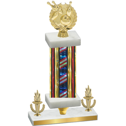 Premium Single Flag USA Victory Bowling Trophy