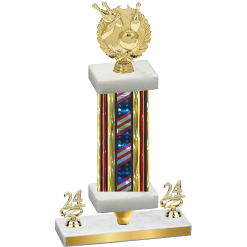 Premium Single Flag USA Year Bowling Trophy