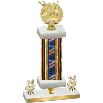 Premium Single Flag USA Year Bowling Trophy