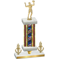Premium Single Flag USA Victory Volleyball Trophy