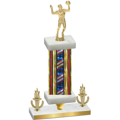 Premium Single Flag USA Victory Volleyball Trophy