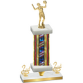 Premium Single Flag USA Second Place Volleyball Trophy