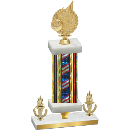 Premium Single Flag USA Victory Volleyball Trophy