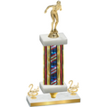 Premium Single Flag USA Second Place Tennis Trophy
