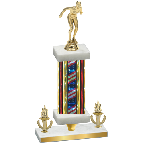 Premium Single Flag USA Victory Tennis Trophy