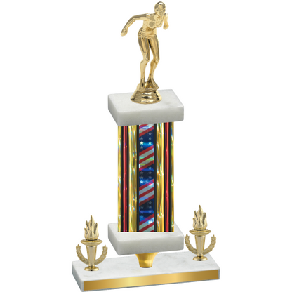 Premium Single Flag USA Victory Tennis Trophy