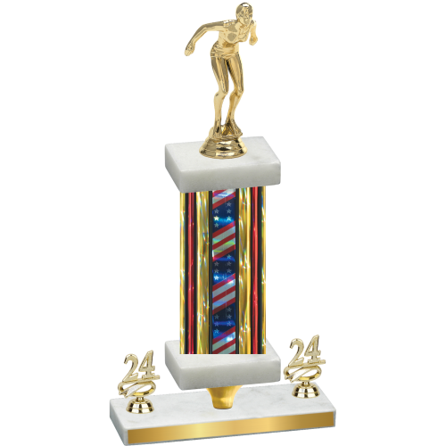 Premium Single Flag USA Year Tennis Trophy