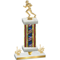 Premium Single Flag USA First Place Football Trophy
