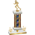 Premium Single Flag USA Third Place Football Trophy