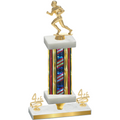 Premium Single Flag USA Fourth Place Football Trophy