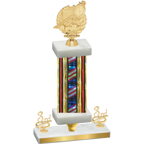 Premium Single Flag USA Third Place Swimming Trophy