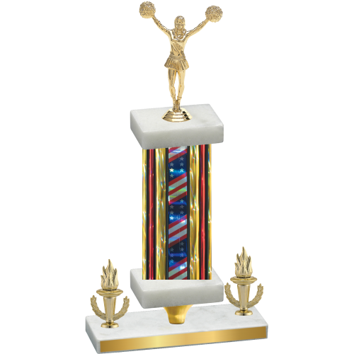 Premium Single Flag USA Victory Cheerleading Trophy