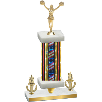 Premium Single Flag USA Victory Cheerleading Trophy