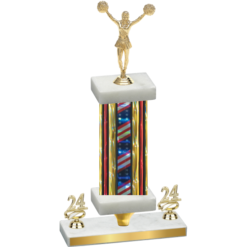 Premium Single Flag USA Year Cheerleading Trophy