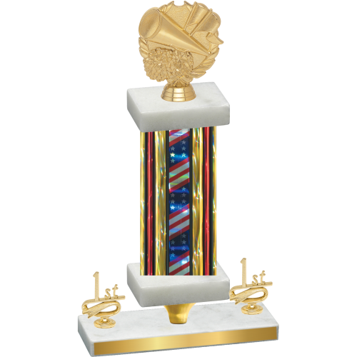 Premium Single Flag USA First Place Cheerleading Trophy