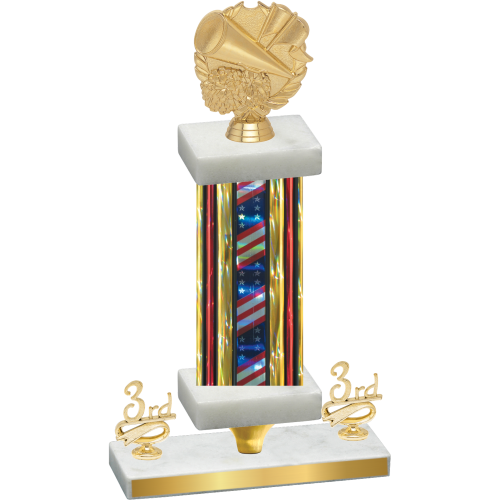 Premium Single Flag USA Third Place Cheerleading Trophy