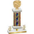 Premium Single Flag USA Year Cheerleading Trophy