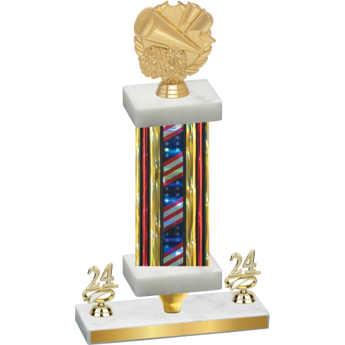 Premium Single Flag USA Year Cheerleading Trophy