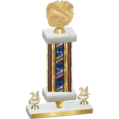 Premium Single Flag USA Year Cheerleading Trophy