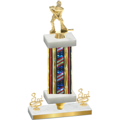 Premium Single Flag USA Third Place Hockey Trophy
