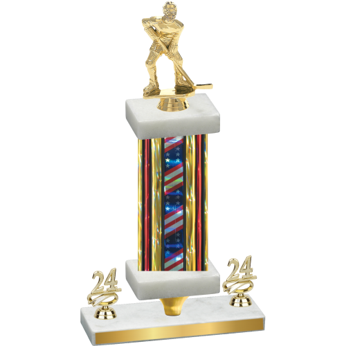 Premium Single Flag USA Year Hockey Trophy