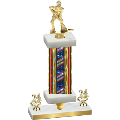 Premium Single Flag USA Year Hockey Trophy
