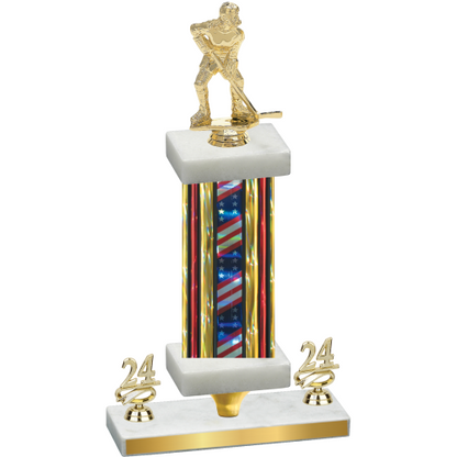 Premium Single Flag USA Year Hockey Trophy